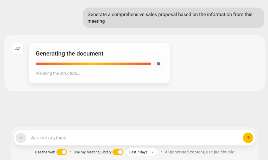 An Image Showing How Sembly Can Generate Proposals Based on Meeting Content